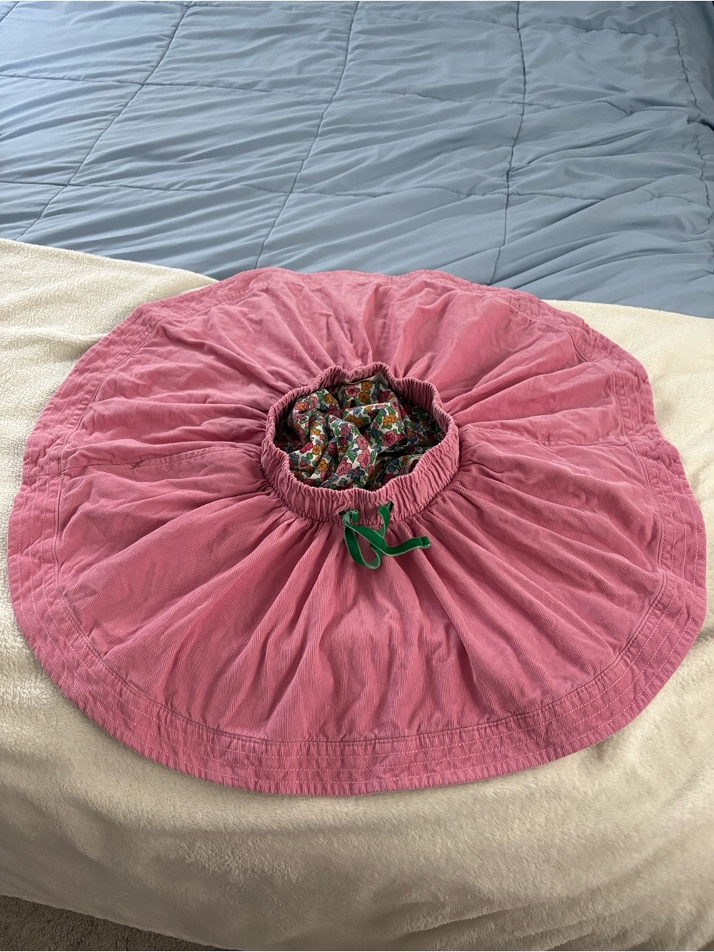 Mini Biden Pink twirly Skirt with Floral under pattern